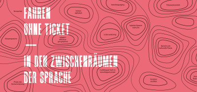 Auf einem rosa-pinkten Hintergrund sind schwarze Linien die runde Formen bilden zu sehen. Darüber steht in weißer Schrift der Titel der Austsellung 