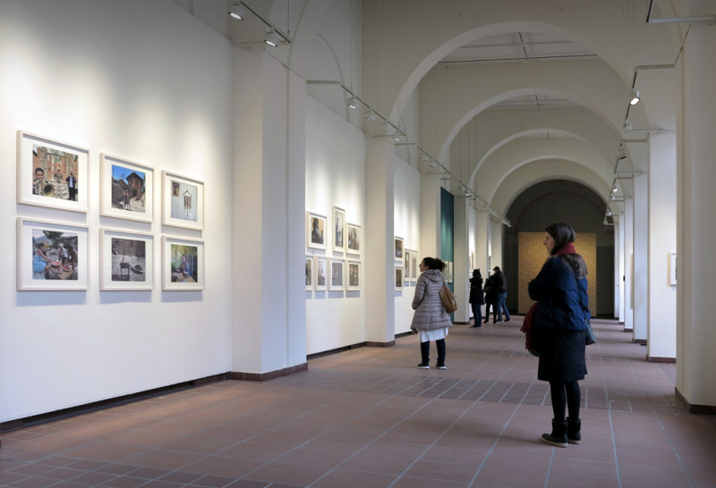 Exhibition view with visitors.