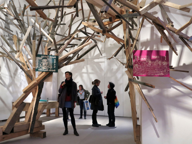 Installation view with visitors